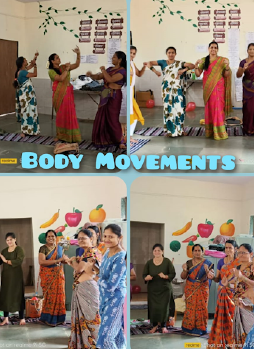 Women performing body movements or exercises.